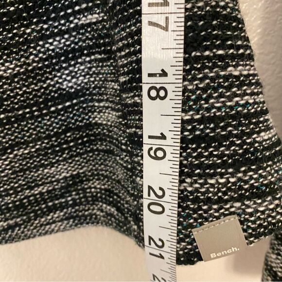 Bench Vail Fleece Lined Black & White tweed Jacket asymmetrical zipper -XS/4 - Picture 12 of 14